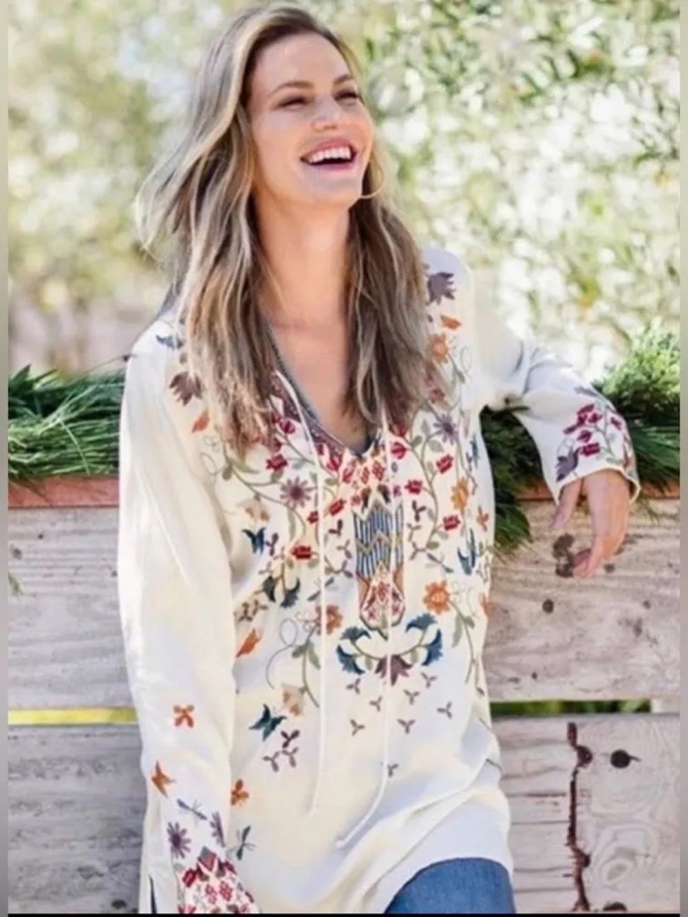 JOHHNY WAS BIYA “Blair” Satin Blouse Size XS MSRP $298